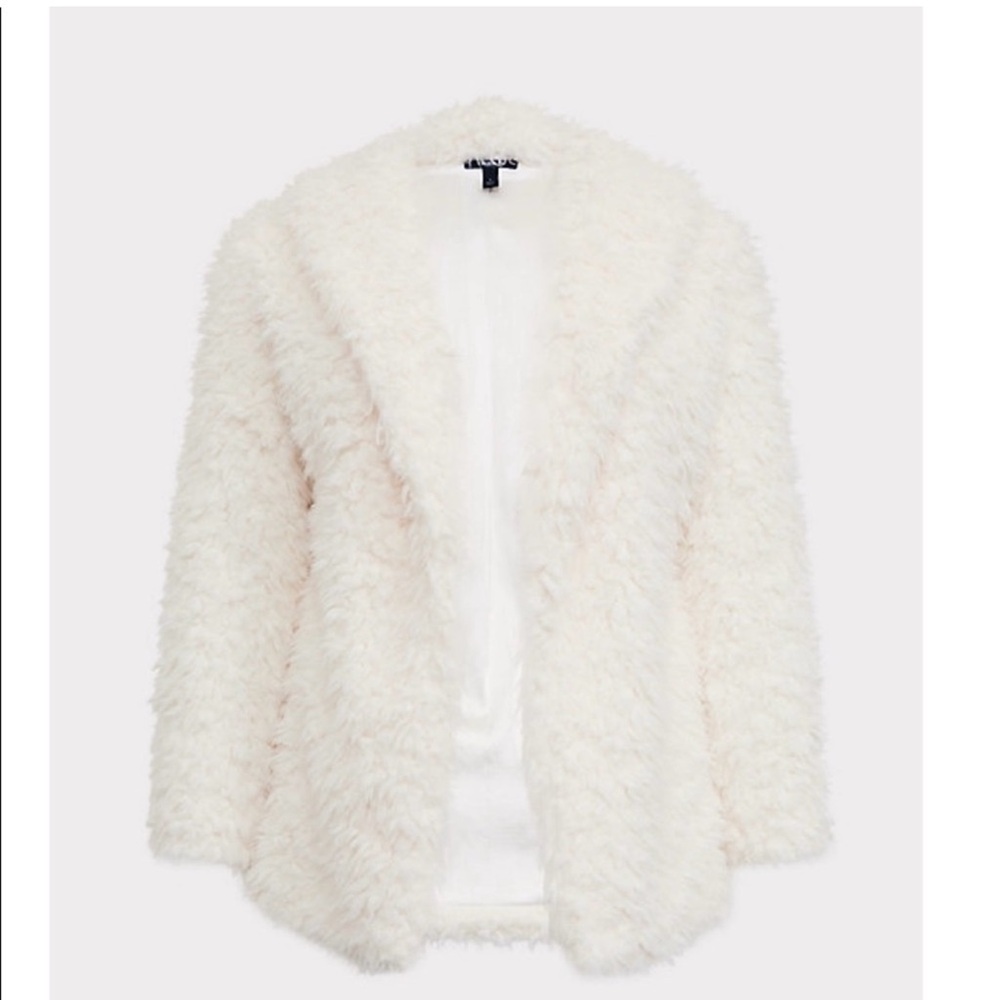 Torrid White Shaggy Faux Fur Jacket size 5 - Picture 3 of 8